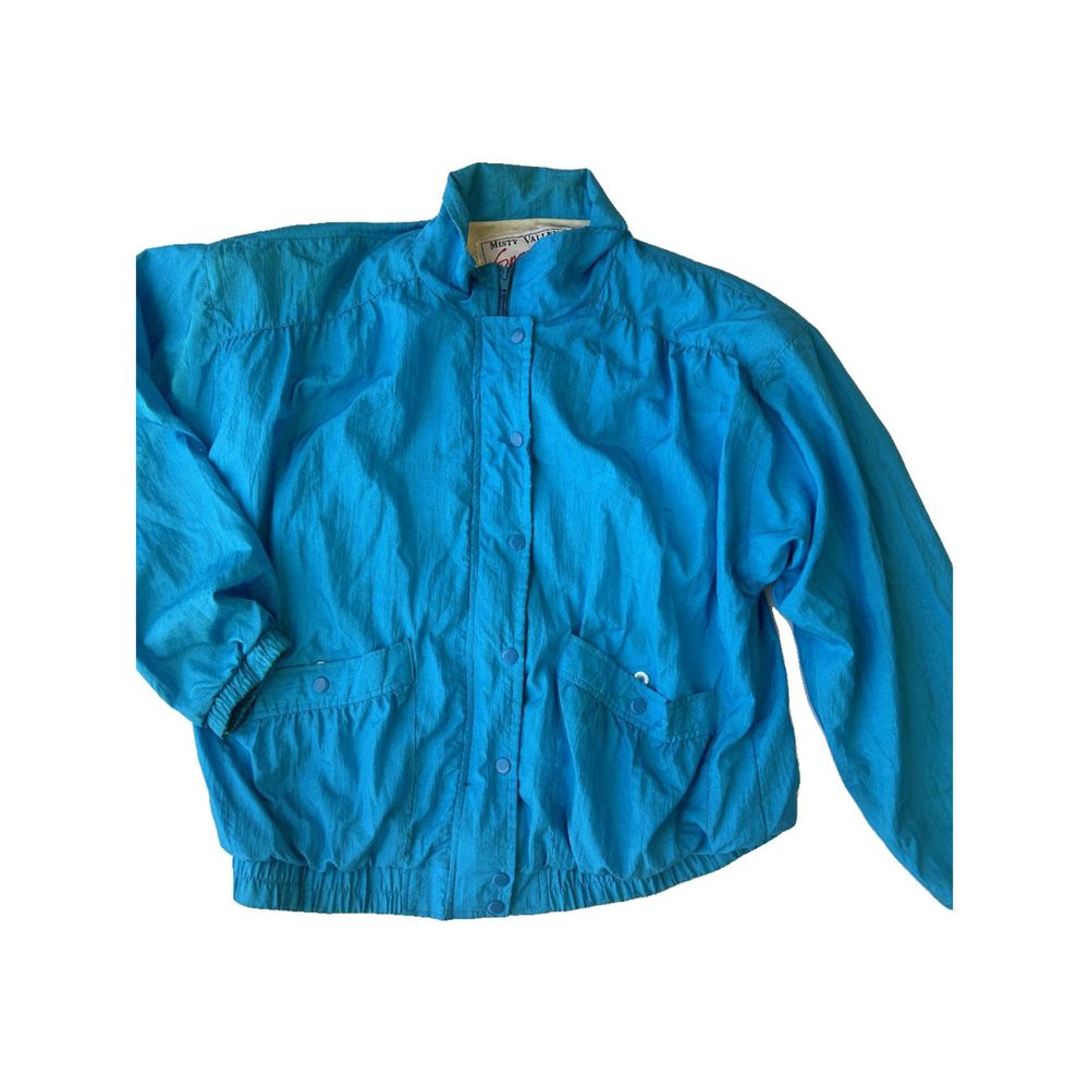 Misty Valley Sport Vintage Windbreaker Snap Button Size Large